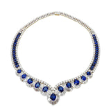 Heated Burma Sapphire And Diamond Necklace 