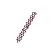 Platinum Star Ruby & Diamond Lattice Bracelet  - K.S. Sze & Sons
