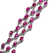 Platinum Star Ruby & Diamond Lattice Bracelet  - K.S. Sze & Sons