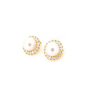 South Sea Pearl & Diamond Earrings - K.S. Sze & Sons