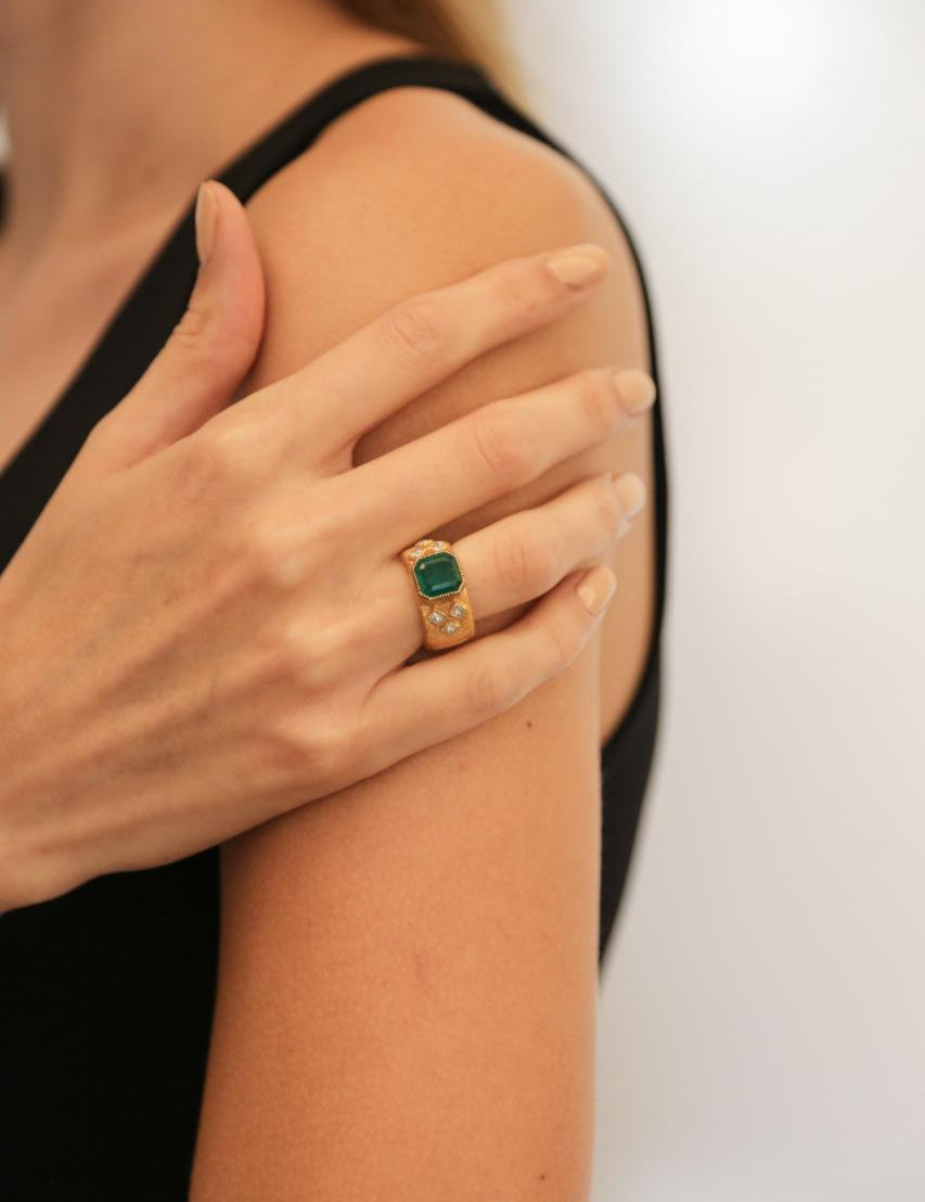 Emerald & Diamond Ring - K.S. Sze & Sons