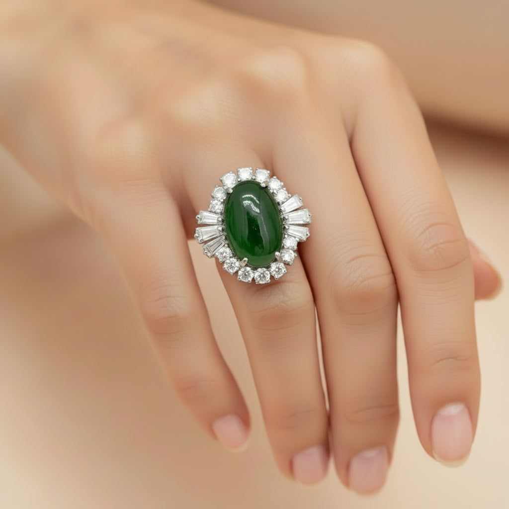 Jade & Diamond Ring