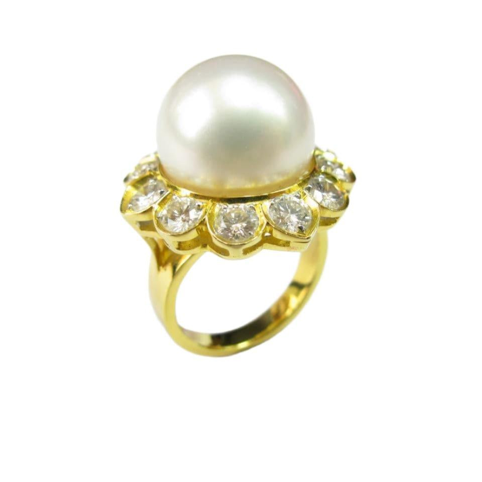 South Sea Pearl & Diamond Ring - K.S. Sze & Sons