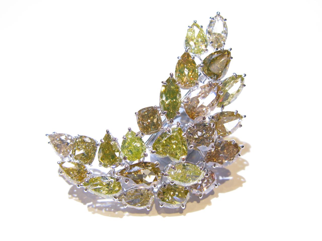 Fancy Shaped Diamond Brooch