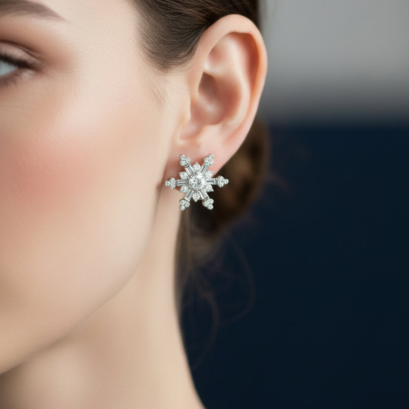 White Diamond Earrings