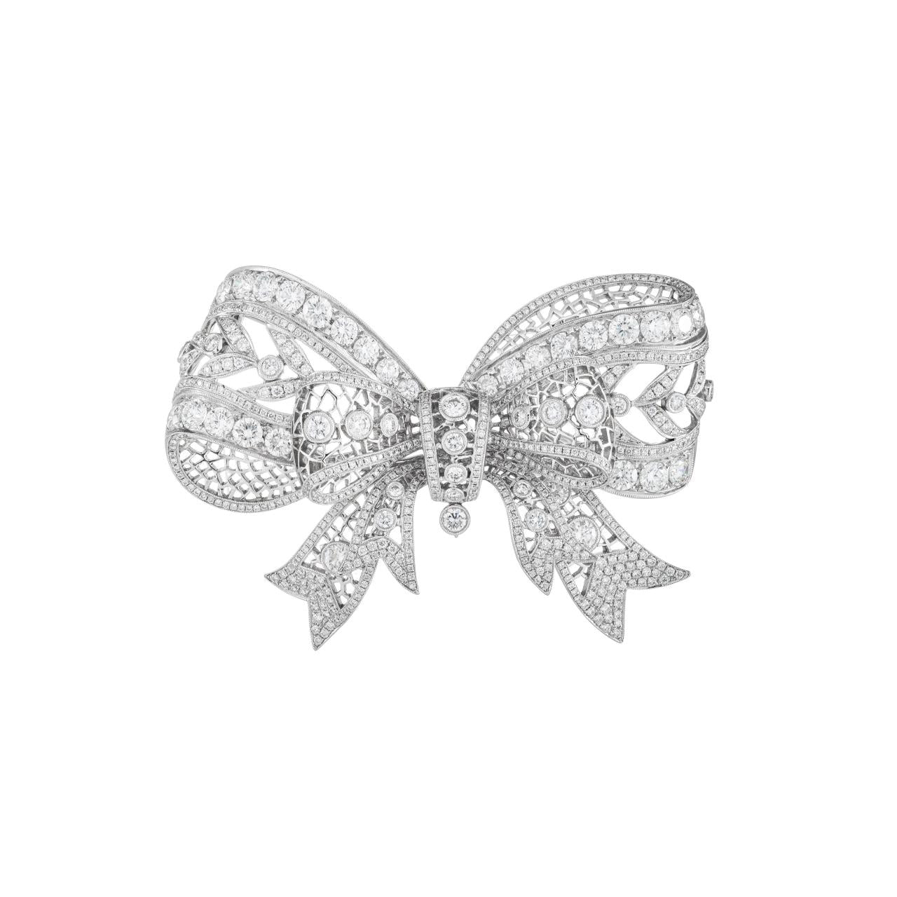 Ribbon Diamond Brooch