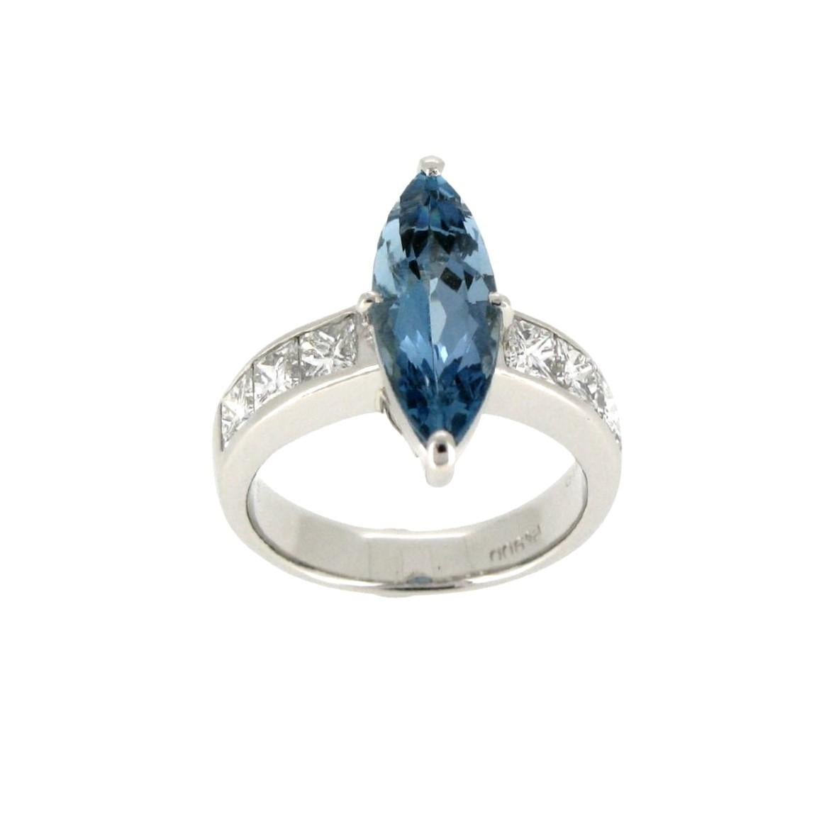 Aquamarine & Diamond Ring