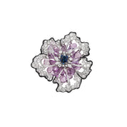 Sapphire, Pink Sapphire & Diamond  Brooch - K.S. Sze & Sons