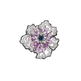 Sapphire, Pink Sapphire & Diamond  Brooch
