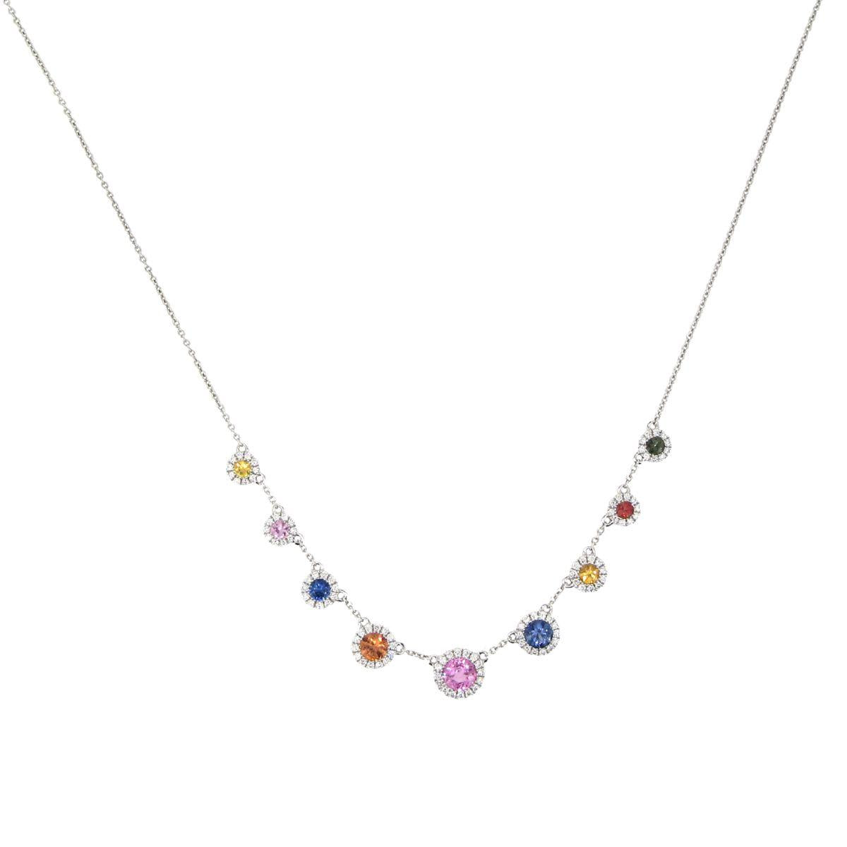 Multicolored Sapphire & Diamond Necklace - K.S. Sze & Sons