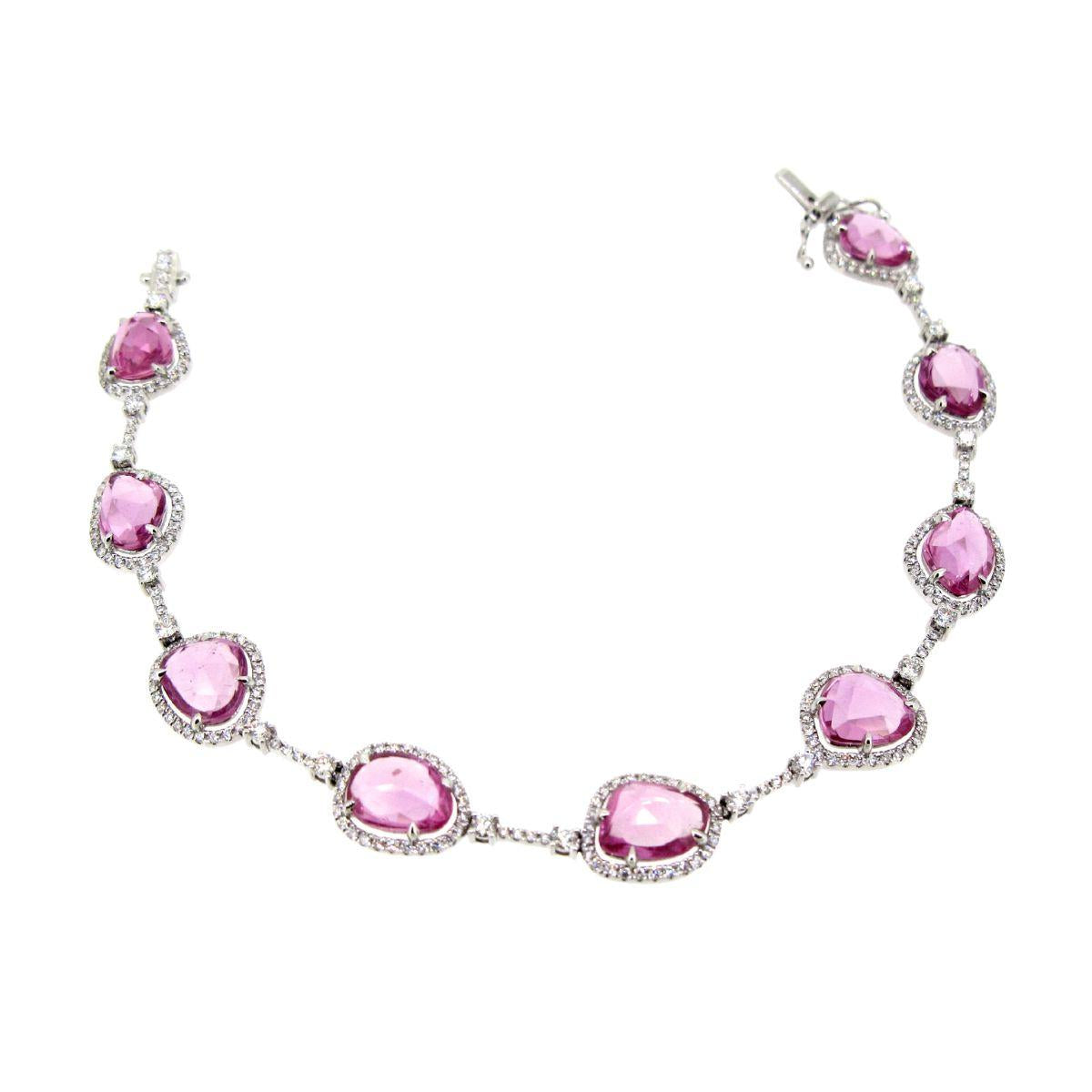 Pink Sapphire & Diamond Bracelet - K.S. Sze & Sons