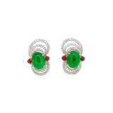 Harmony Jadeite, Ruby Diamond Earrings