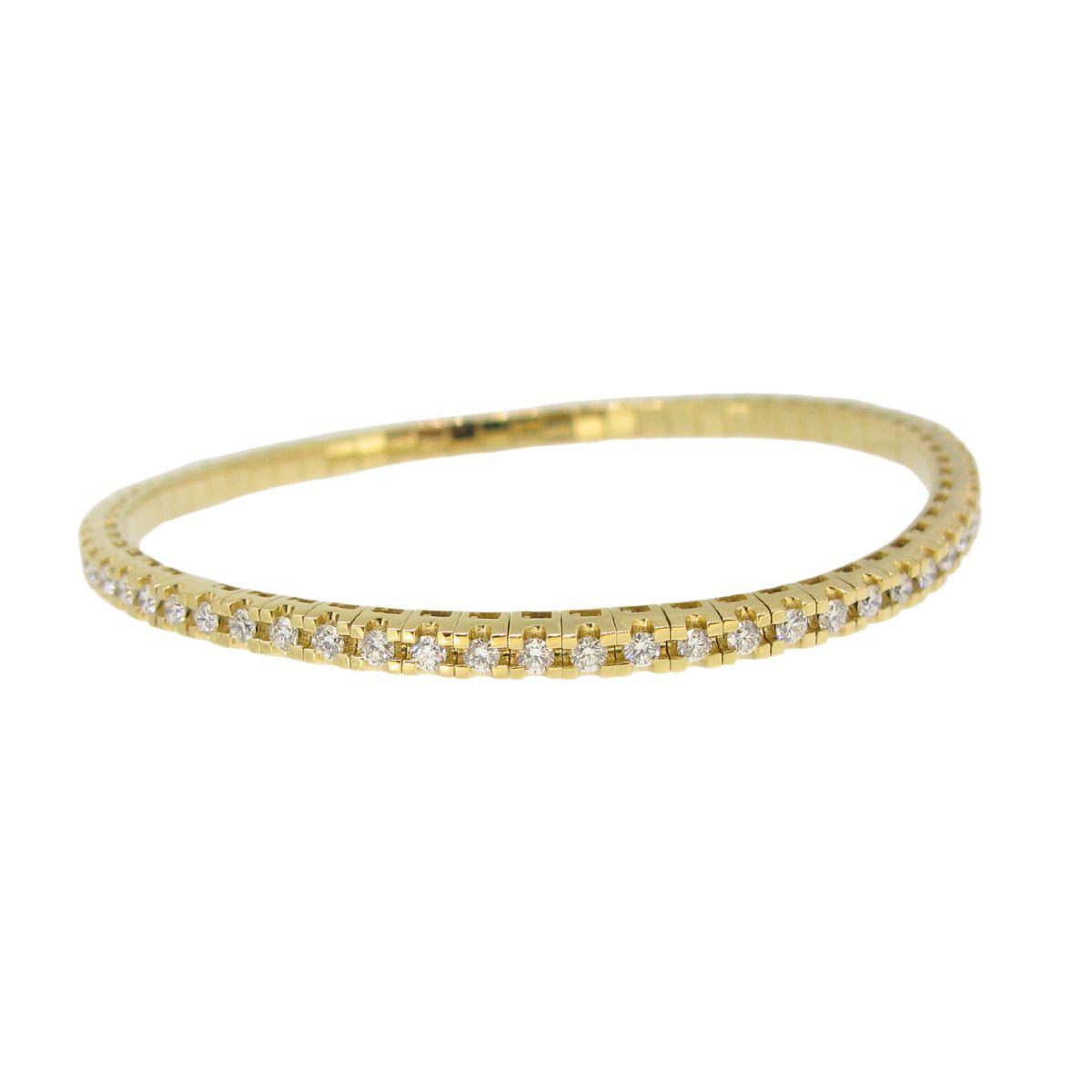Stretchable Yellow Gold Diamond Bracelet - K.S. Sze & Sons