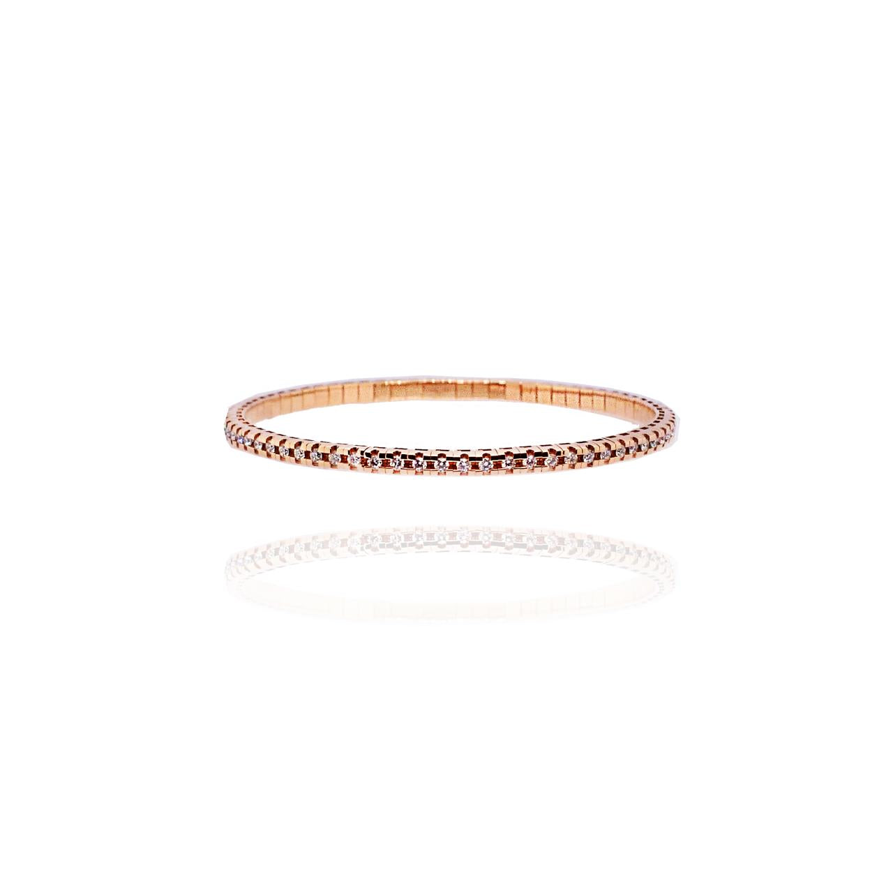 Stretchable Rose Gold Diamond Bracelet