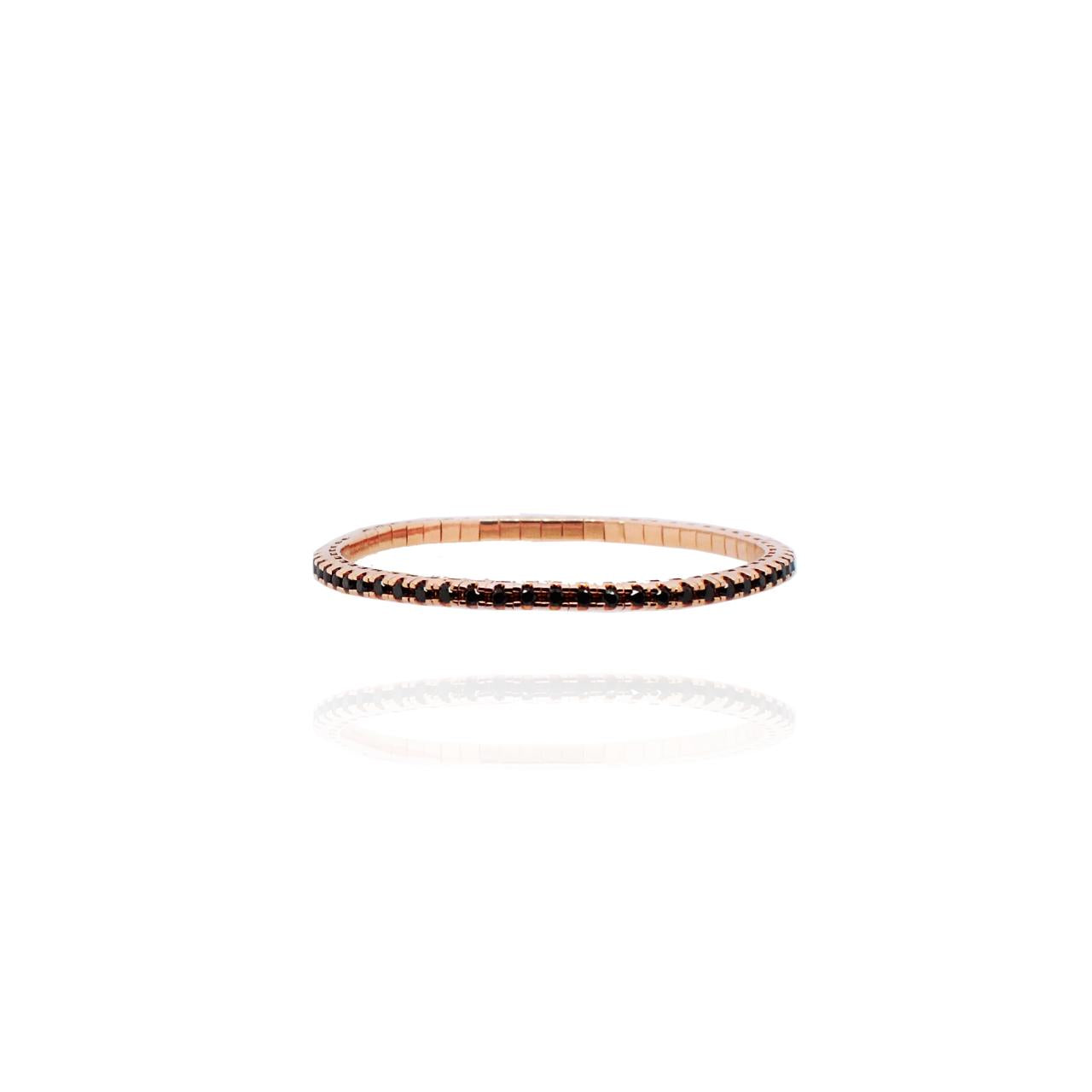 Stretchable Rose Gold & Black Diamond Bracelet