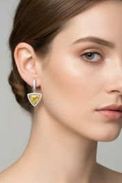 Yellow & White Diamond Earrings