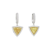 Yellow & White Diamond Earrings - K.S. Sze & Sons