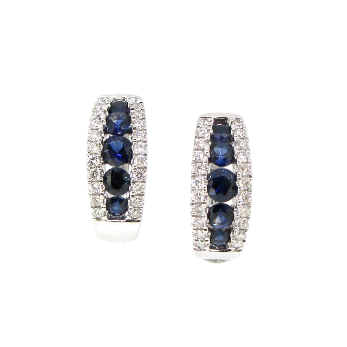 Diamond & Sapphire Hoop Earrings - K.S. Sze & Sons