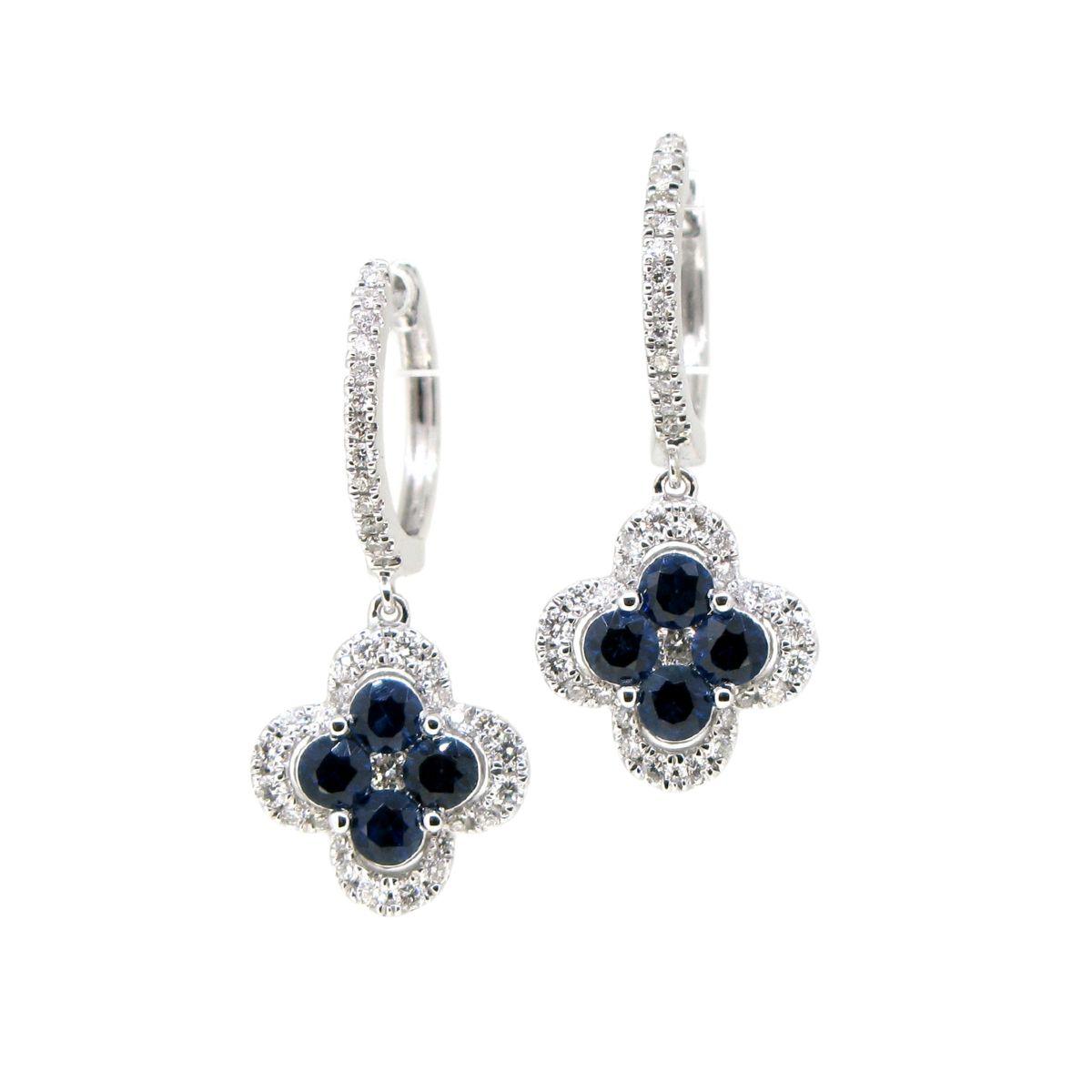 Diamond & Sapphire Floral Earrings