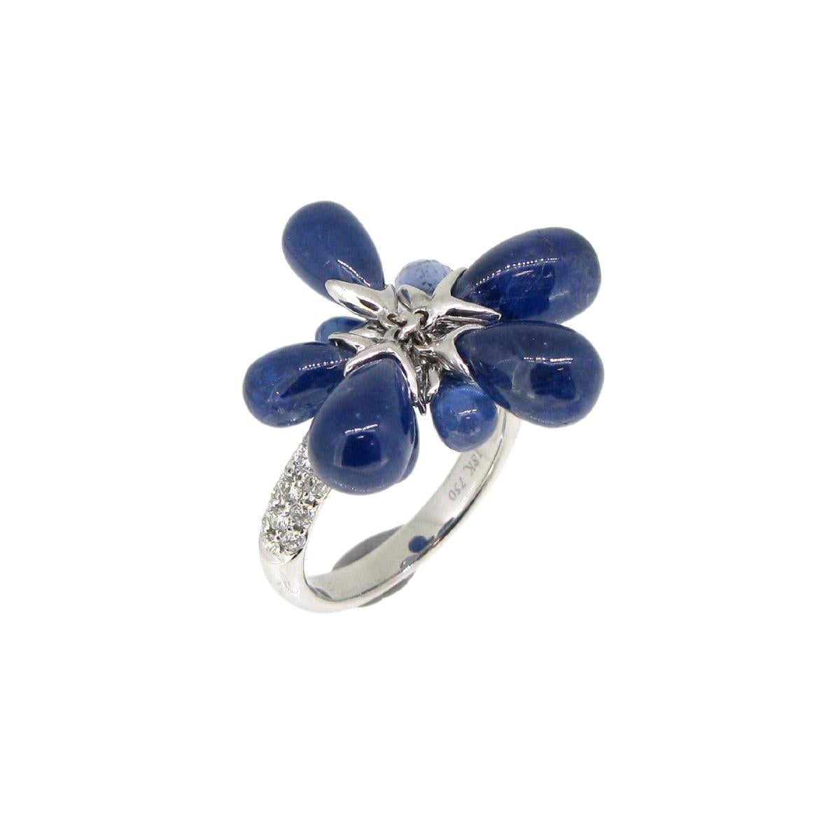Short Tassel Sapphire Diamond Ring - K.S. Sze & Sons
