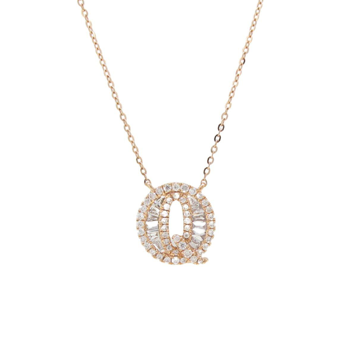 Initial Diamond Necklace  "Q" - K.S. Sze & Sons
