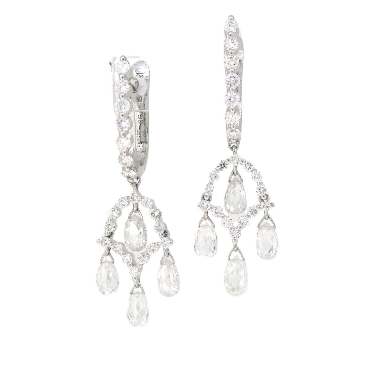 Danggling Briolette Diamond Earrings - K.S. Sze & Sons
