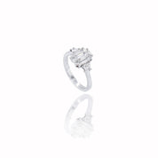 Emerald Cut Shaped Illusion Diamond Ring - K.S. Sze & Sons