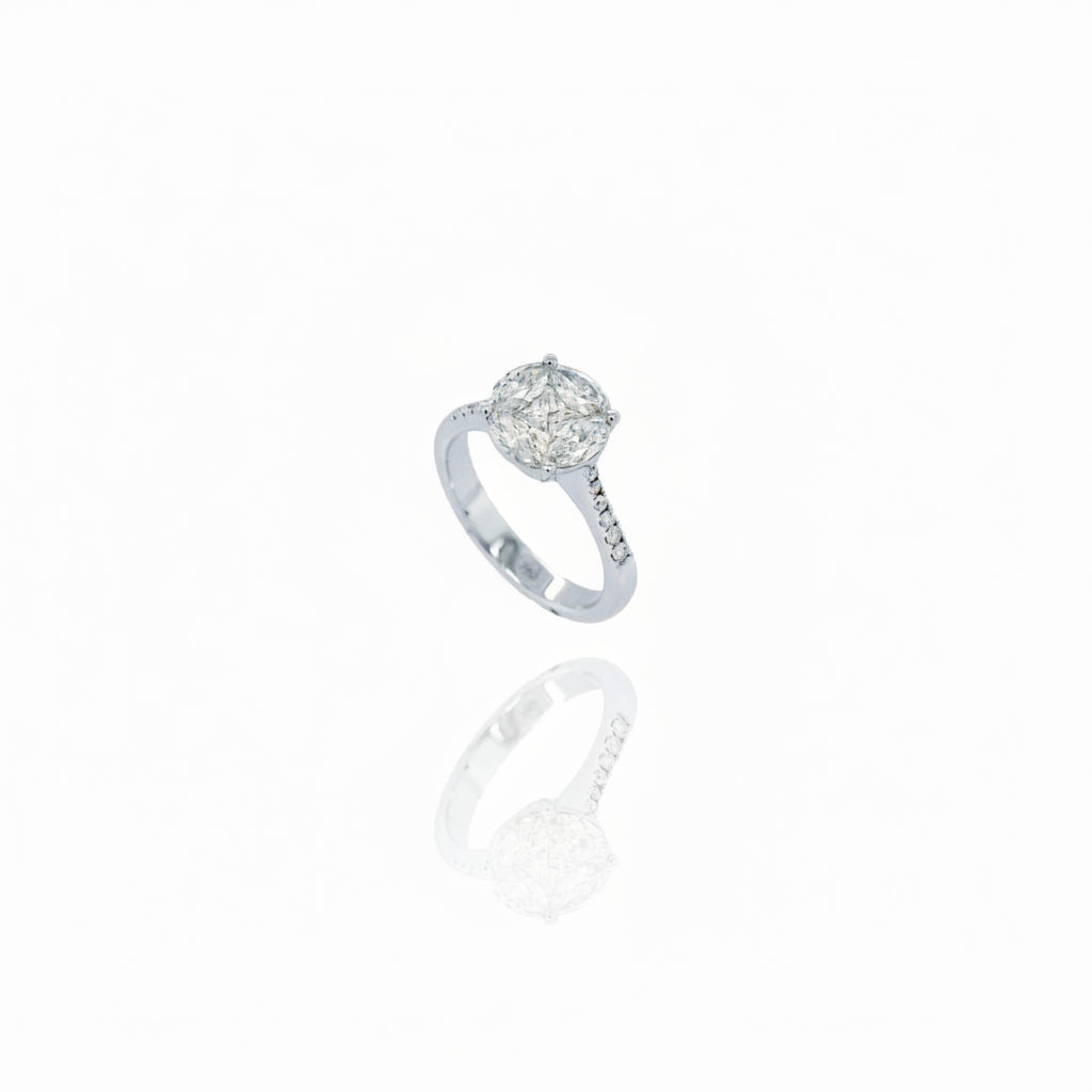 Round Illusion Diamond Ring - K.S. Sze & Sons
