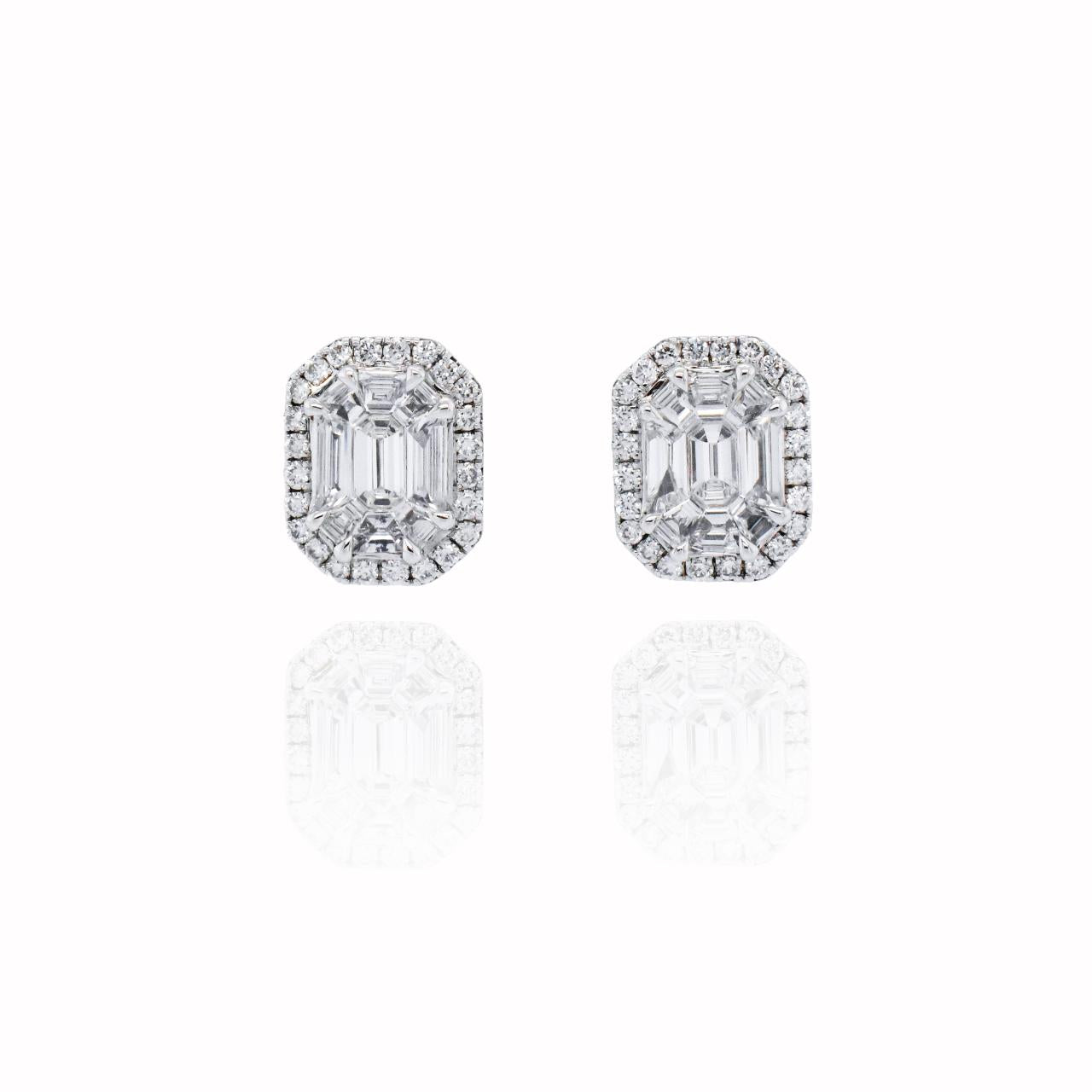 Halo Illusion Diamond Earrings - K.S. Sze & Sons