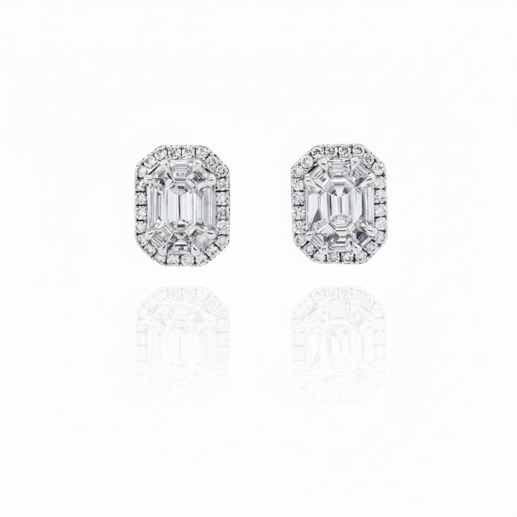 Halo Illusion Diamond Earrings - K.S. Sze & Sons