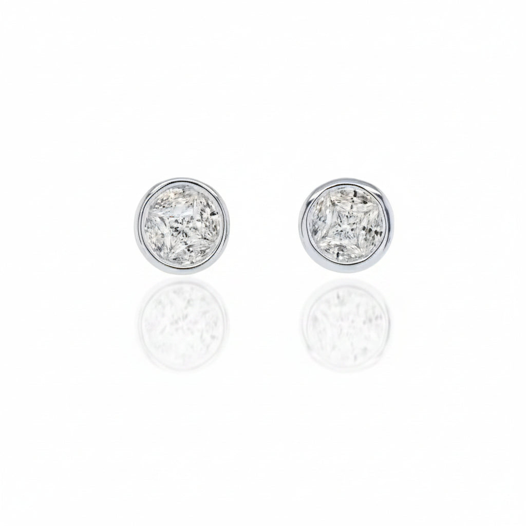 Round Illusion Diamond Earrings - K.S. Sze & Sons
