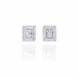 Double Halo Illusion Diamond Earrings