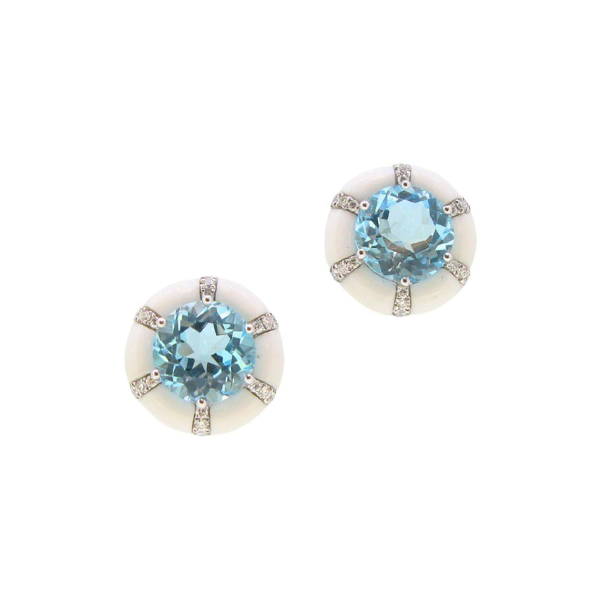 Topaz & Agate Earrings - K.S. Sze & Sons