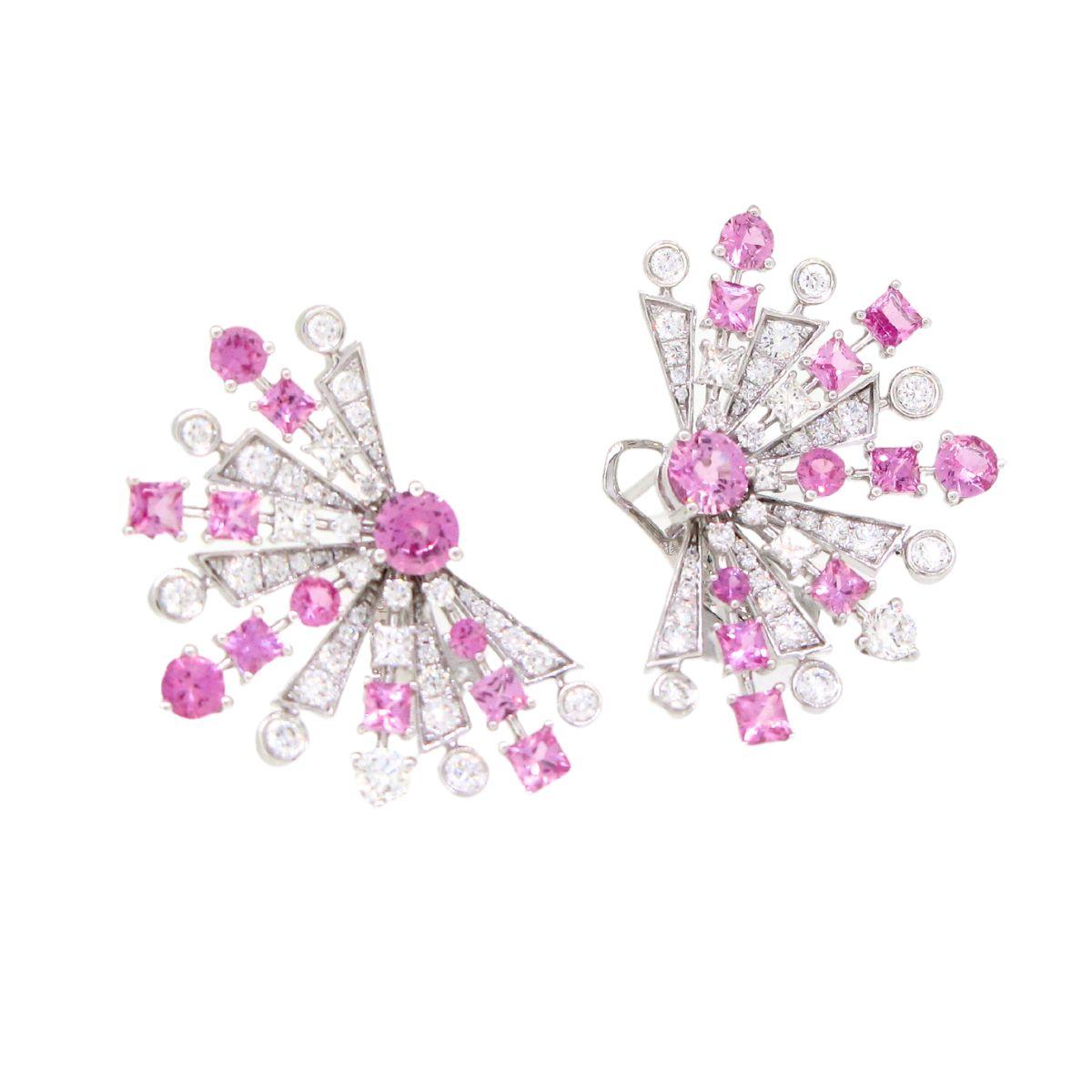 Firework Pink Sapphire Earrings - K.S. Sze & Sons