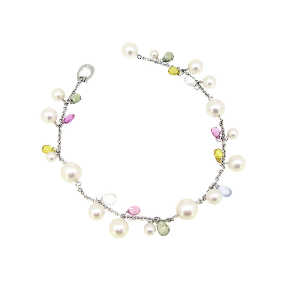Pearl & Color Sapphire Bracelet - K.S. Sze & Sons
