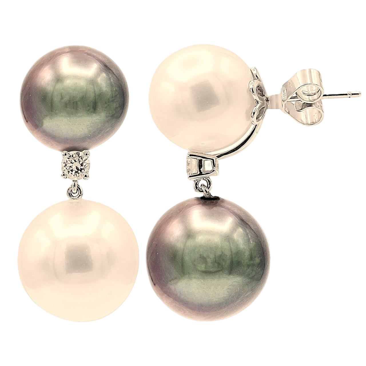 Diamond Pearl Earrings - K.S. Sze & Sons