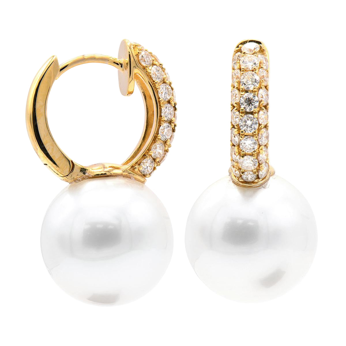 Diamond Pearl Earrings - K.S. Sze & Sons