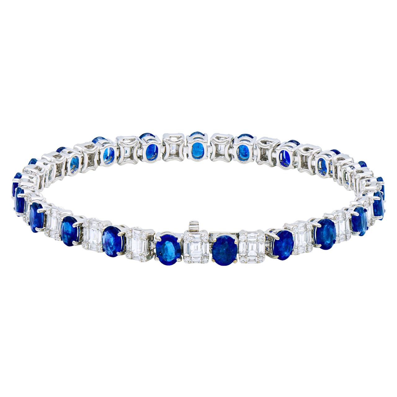 Blue Sapphire Diamond Bracelet - K.S. Sze & Sons