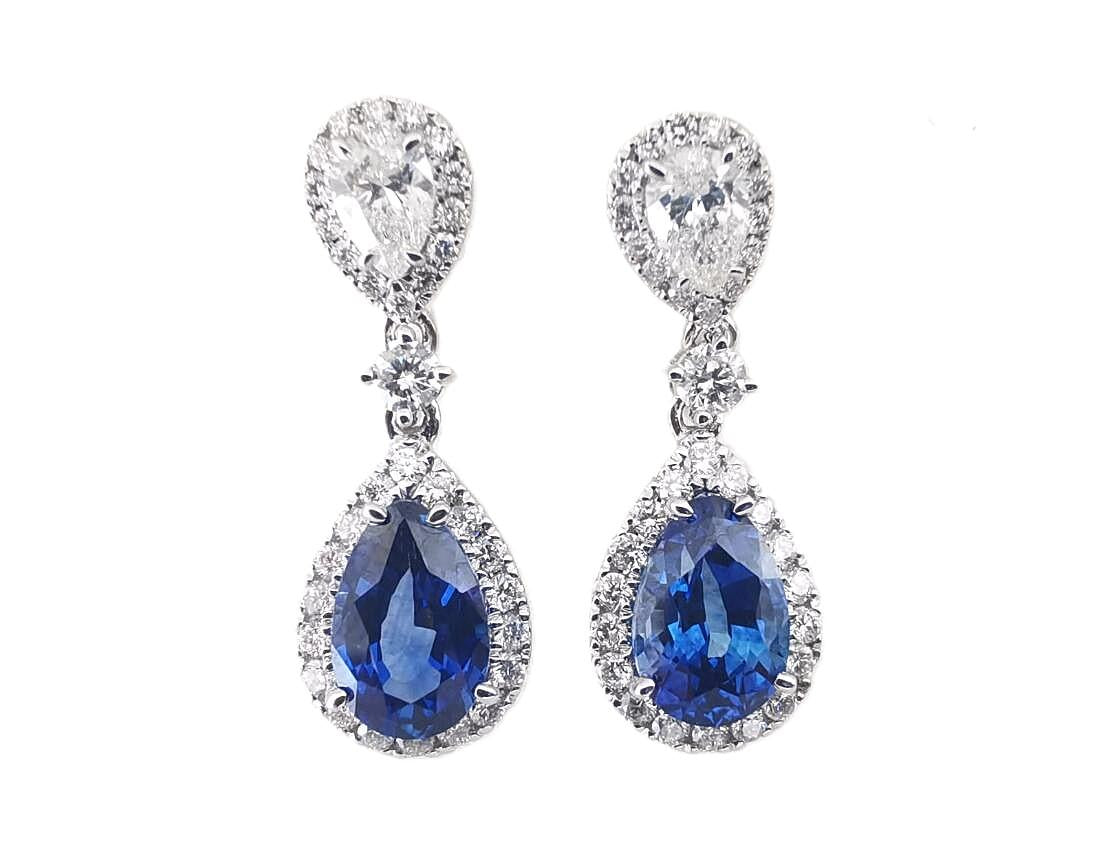 Sapphire Drop Earrings - K.S. Sze & Sons