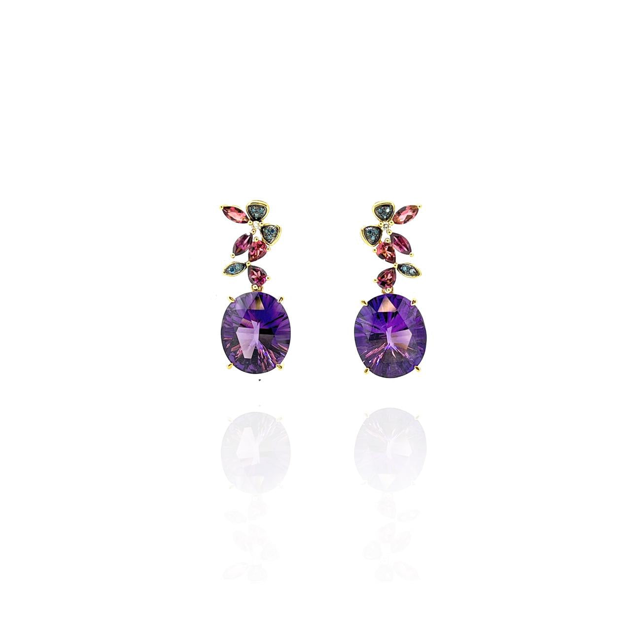 Amethyst & Diamond Earrings