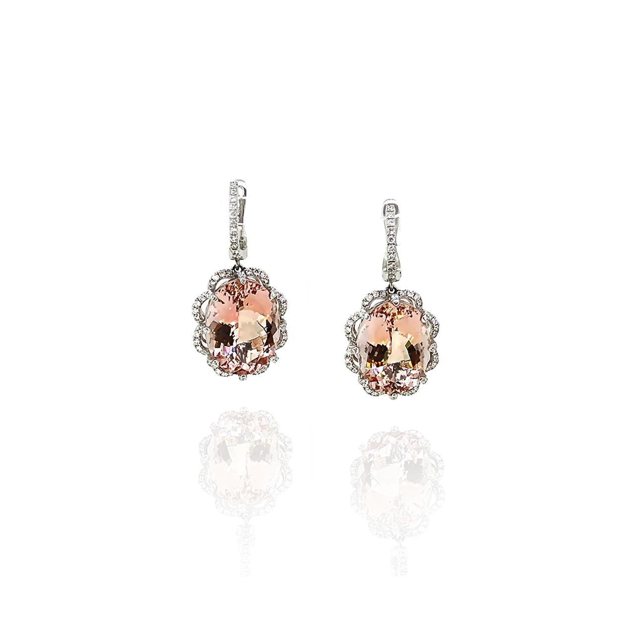 Morganite & Diamond Earrings