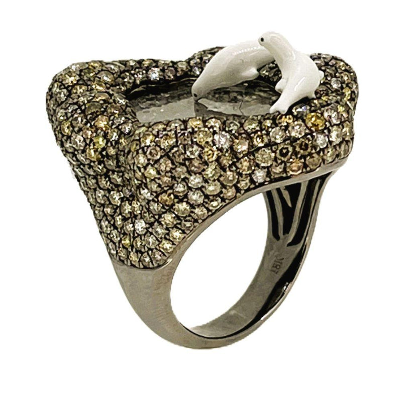 Sea Lion Diamond Ring