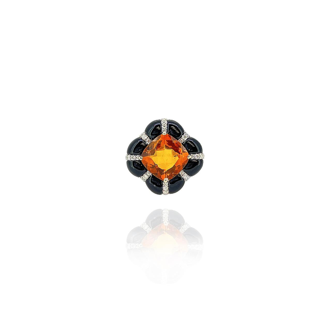 Citrine Diamond Ring
