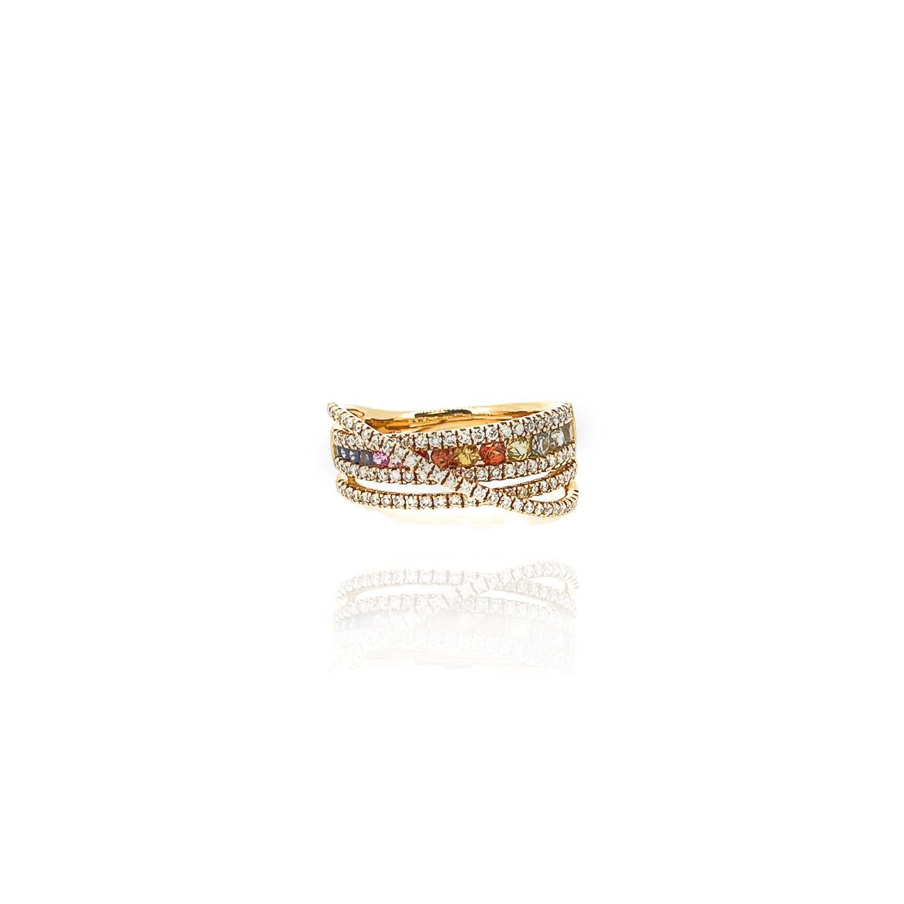 Multiple Layer Sapphire & Diamond Ring