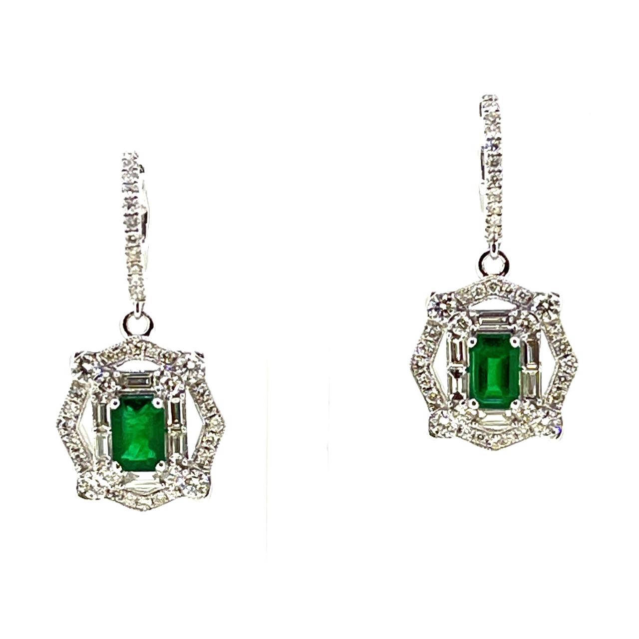 Emerald & Diamond Earrings