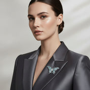 Paraiba Diamond Butterfly Brooch