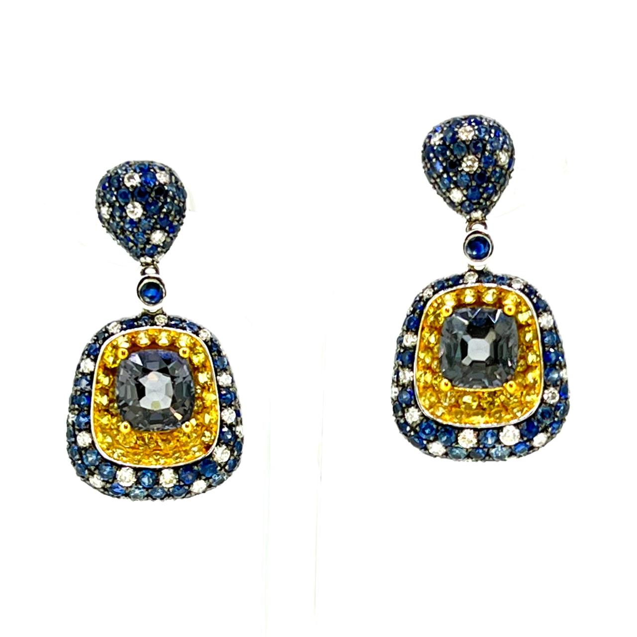 Spinel & Sapphire Earrings