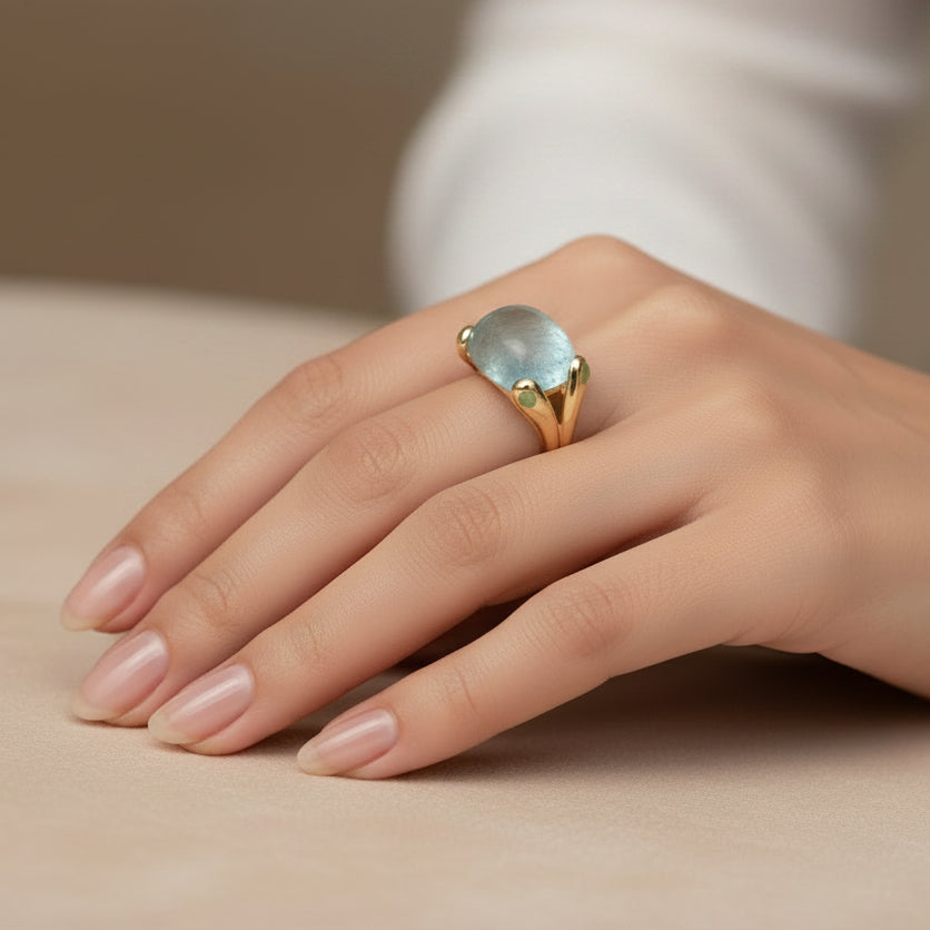 Aquamarine & Peridot Ring