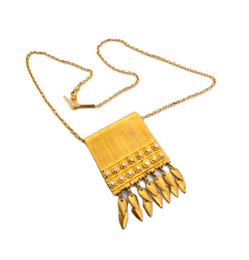 24K Gold Diamond Necklace