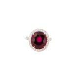 Rubellite Diamond Ring